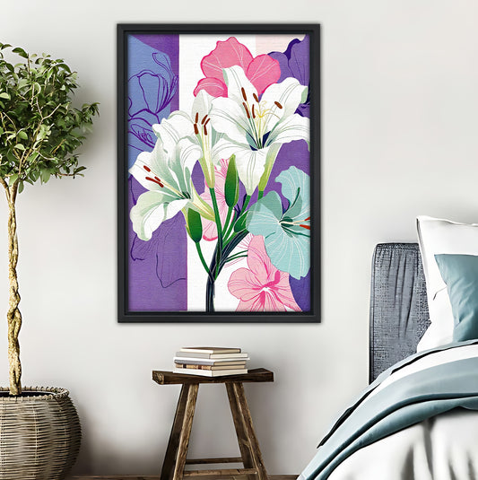 Modern Watercolor Lilies Floral Wall Art Print|Liberty Signs #L406