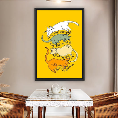 "Into the Kittens" Stacked Cats Funny Wall Art Print| Liberty Signs #L1509