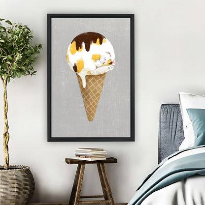 Cute Cat on Ice Cream Cone Art Print|Liberty Signs #L806