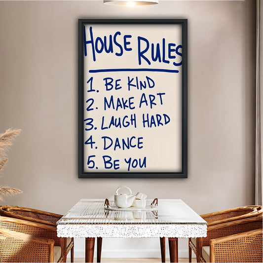 "House Rules" Handwritten Style Art Print | Family Wall Decor|Liberty Signs #L486