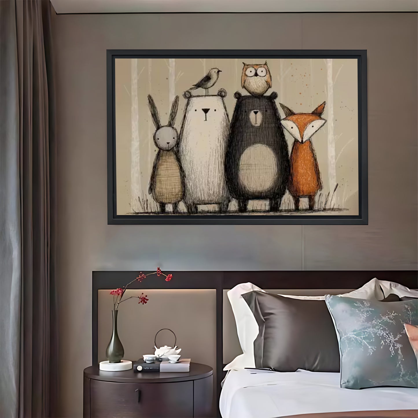 Whimsical Forest Animals Group Art Print| Liberty Signs #L1540