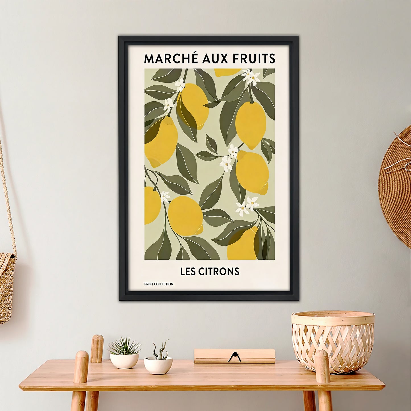 French Lemon Market Art Print - Vintage Botanical Kitchen Wall Decor|Liberty Signs #L441