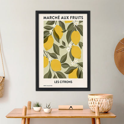 French Lemon Market Art Print - Vintage Botanical Kitchen Wall Decor|Liberty Signs #L441