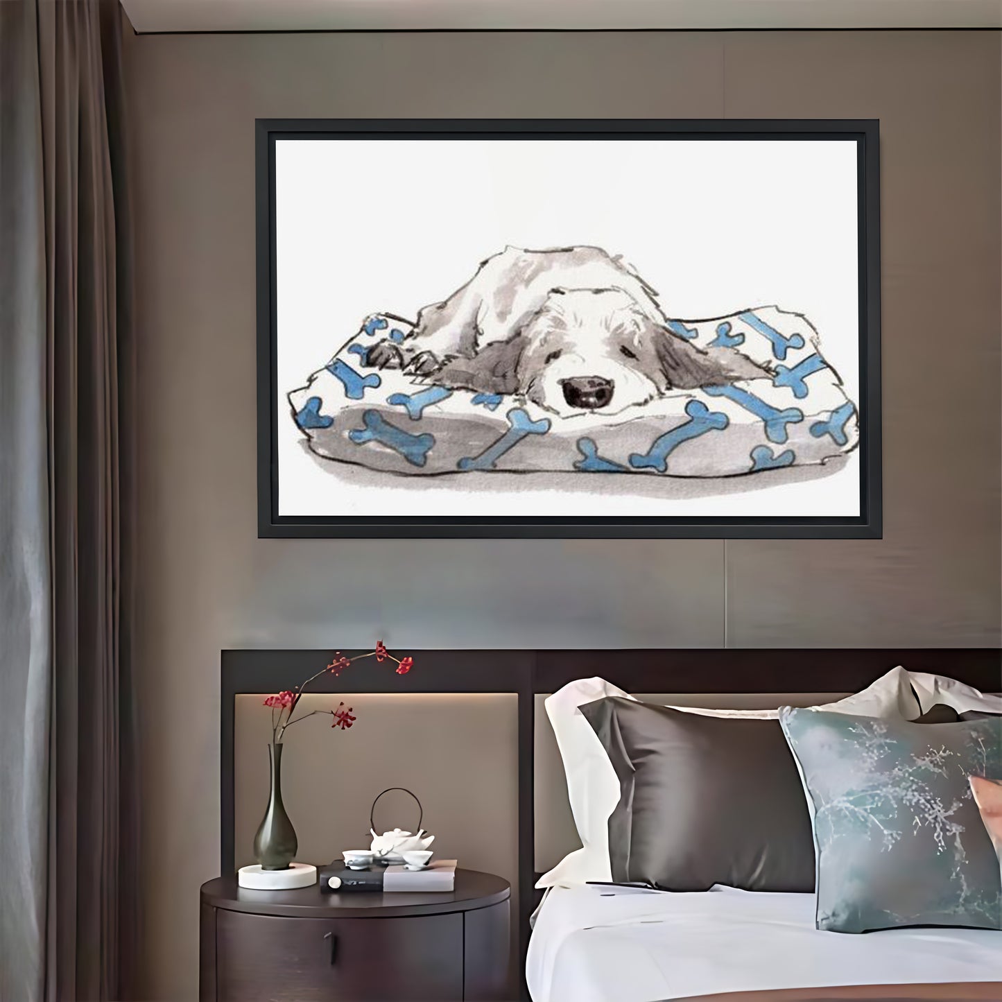 Cozy Sleeping Old English Sheepdog Wall Art Print| Liberty Signs #L1570