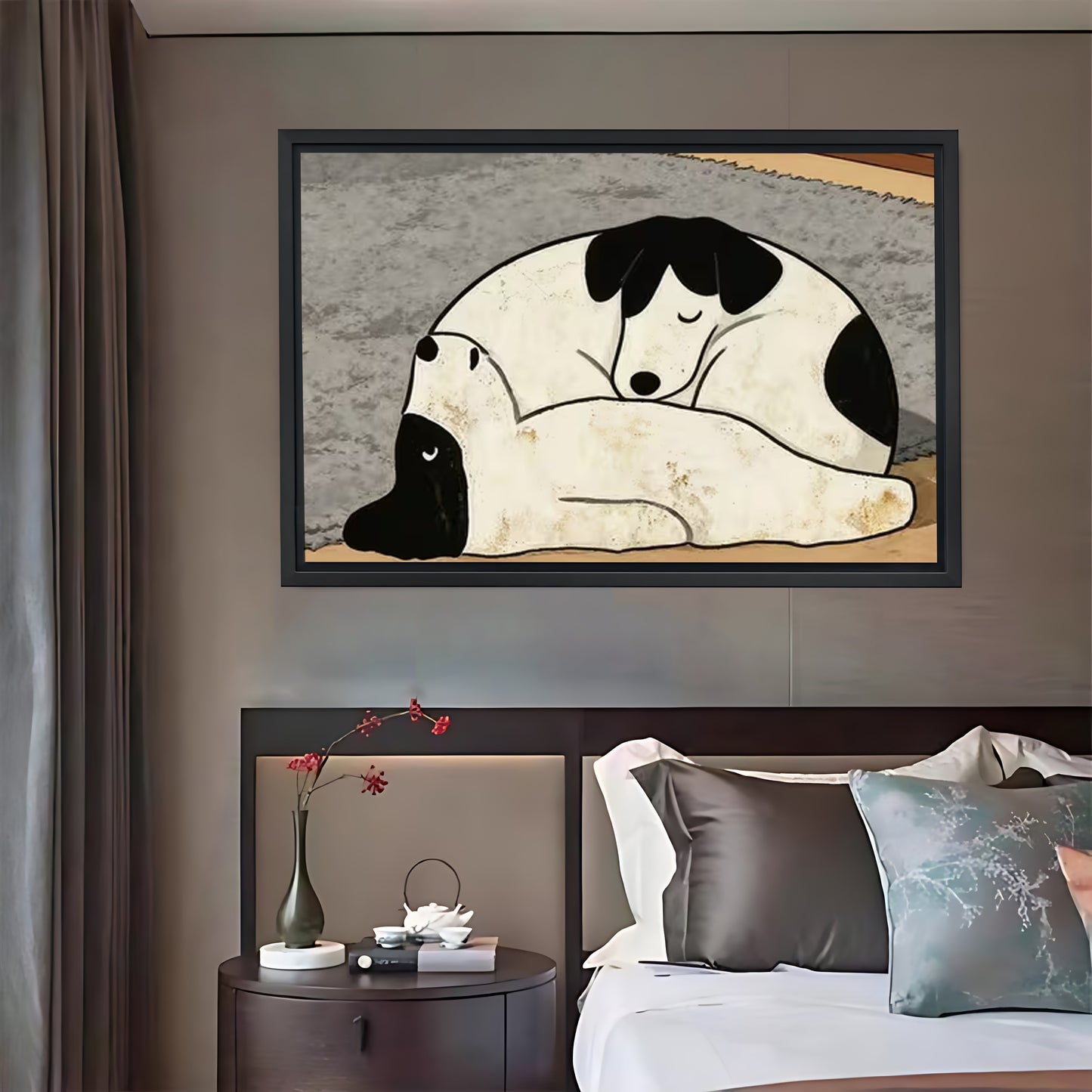 Cozy Spotted Dog Sleeping Art Print| Liberty Signs #L1613