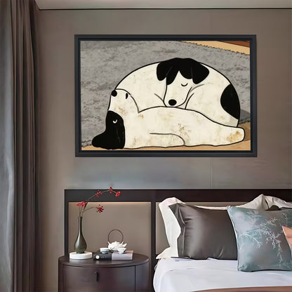 Cozy Spotted Dog Sleeping Art Print| Liberty Signs #L1613