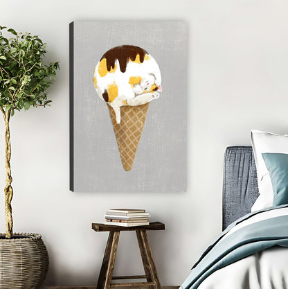 Cute Cat on Ice Cream Cone Art Print|Liberty Signs #L806