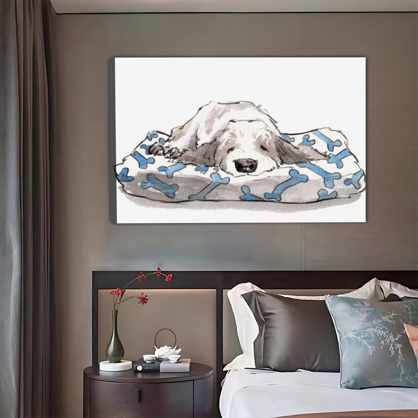 Cozy Sleeping Old English Sheepdog Wall Art Print| Liberty Signs #L1570