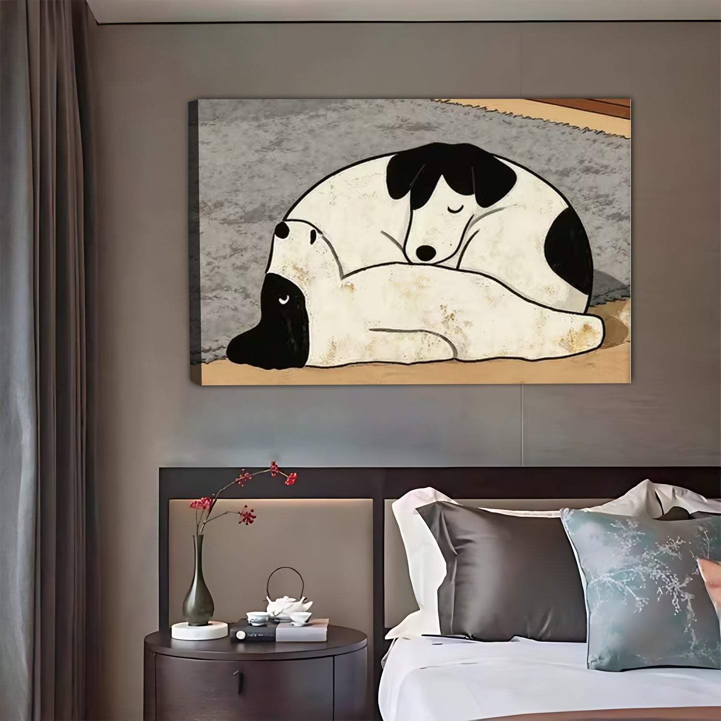 Cozy Spotted Dog Sleeping Art Print| Liberty Signs #L1613