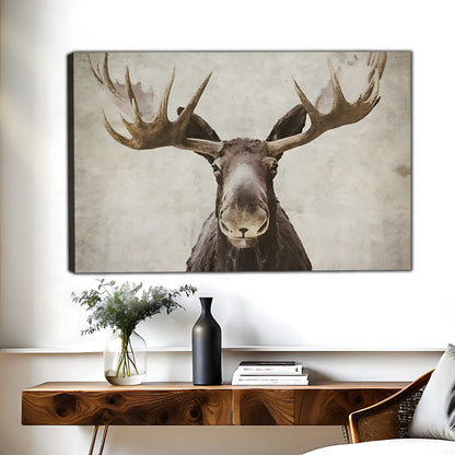 Vintage Moose Head Portrait Rustic Wall Art|Liberty Signs #L546