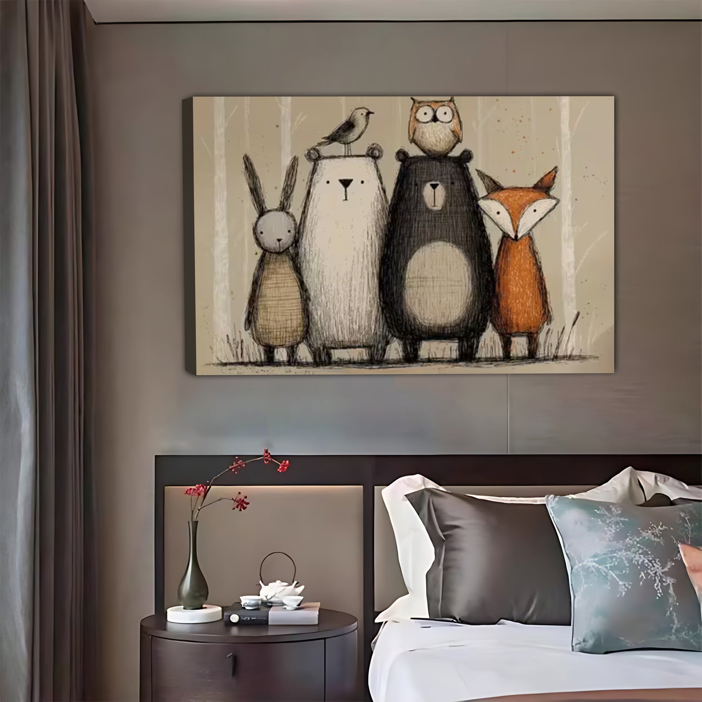 Whimsical Forest Animals Group Art Print| Liberty Signs #L1540