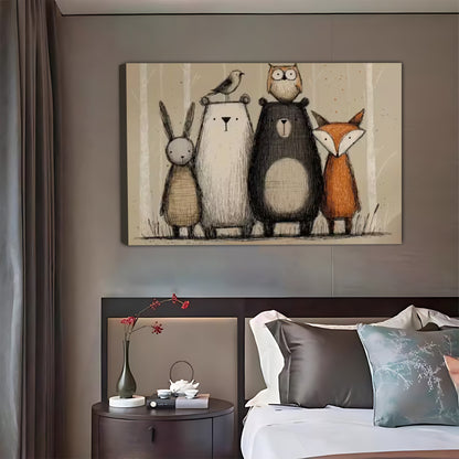 Whimsical Forest Animals Group Art Print| Liberty Signs #L1540