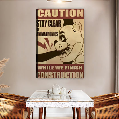 CAUTION Animatronic Bear Construction Site Sign Art| Liberty Signs #L1552