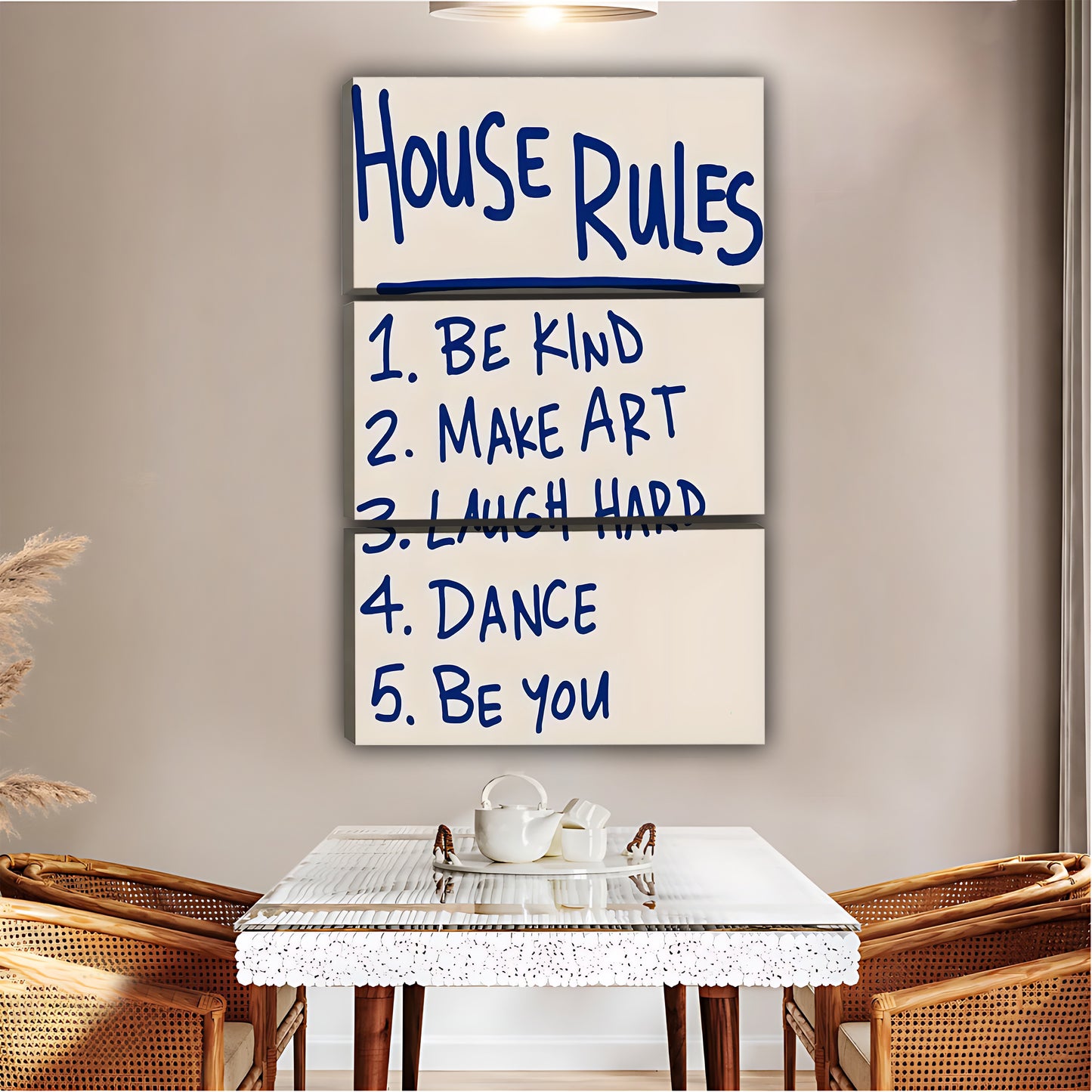 "House Rules" Handwritten Style Art Print | Family Wall Decor|Liberty Signs #L486