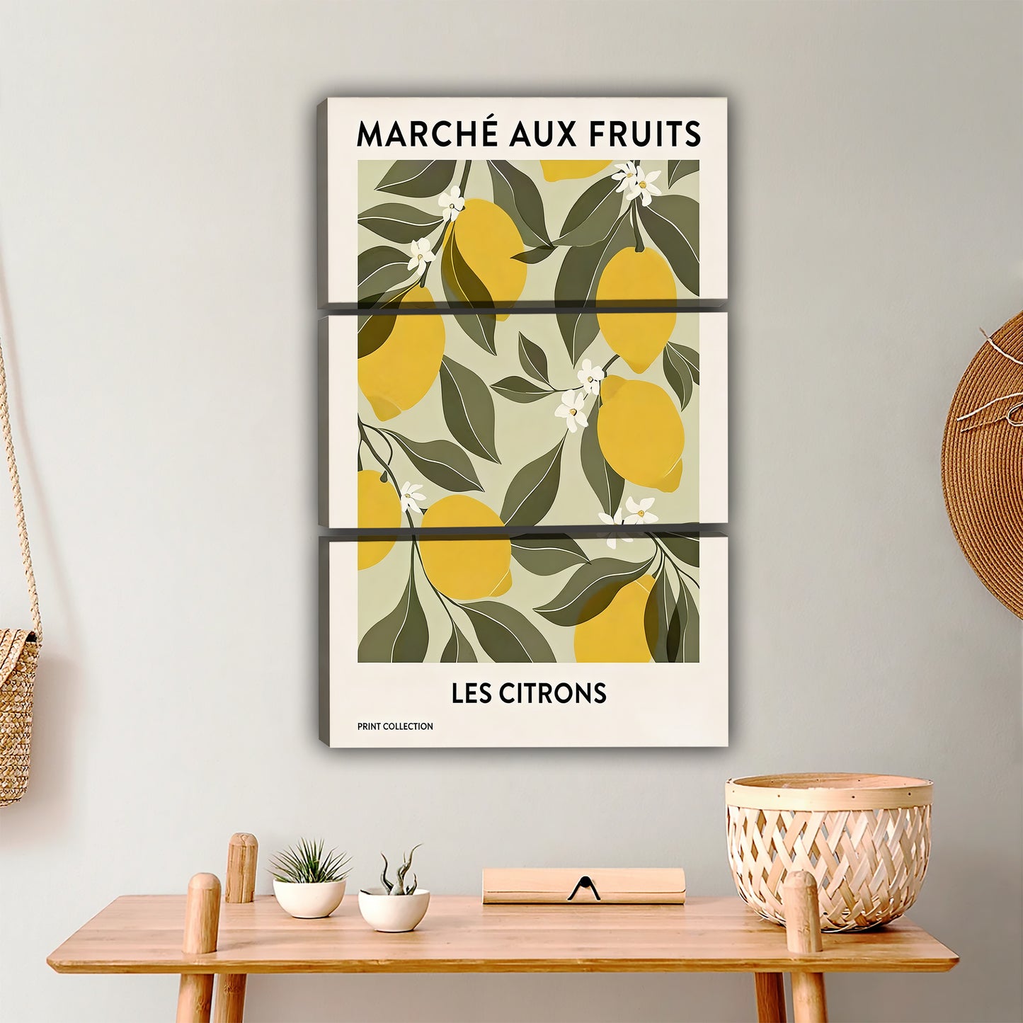 French Lemon Market Art Print - Vintage Botanical Kitchen Wall Decor|Liberty Signs #L441