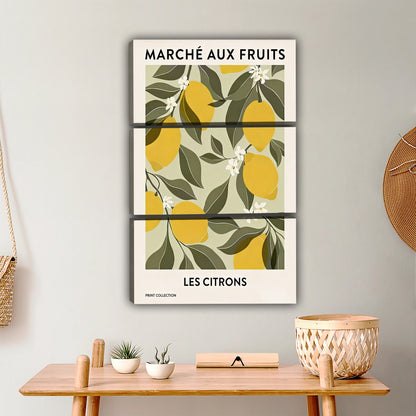 French Lemon Market Art Print - Vintage Botanical Kitchen Wall Decor|Liberty Signs #L441