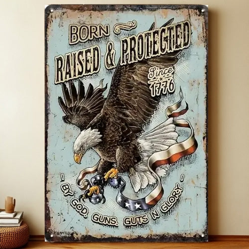 8x12 Patriotic USA Metal Sign – Vintage Wall Art with Flag & Freedom | Liberty Signs #6221