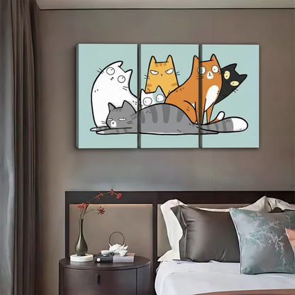 Lazy Cats Art Print - Cute Minimalist Feline Illustration|Liberty Signs #L620