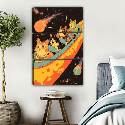 Space Cats Taco Rocket Wall Art - Funny Cosmic Animal Print|Liberty Signs #L610