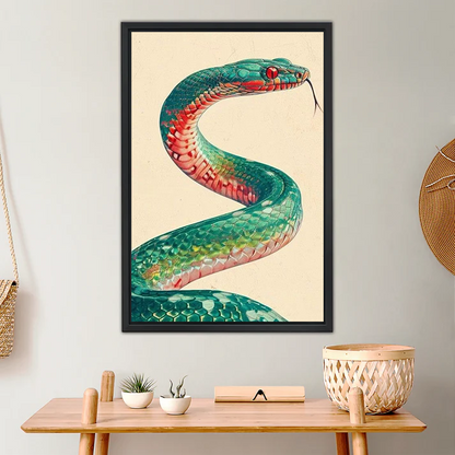 Emerald Serpent – Vintage Botanical Snake Illustration Wall Art| Liberty Signs#L967