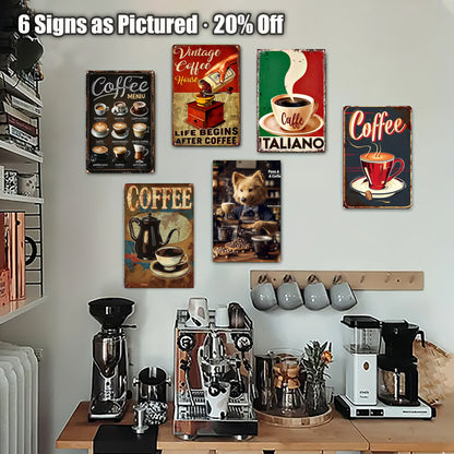 8x12 Kitchen Metal Sign – Coffee & Recipe Tin Wall Decor for Homes (1/3/6/10 Pieces) | Liberty Signs #ZH8024