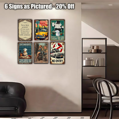8x12 Cute Cat Metal Sign – Retro Tin Wall Art for Cat Lovers & Kitchens (1/3/6/10 Pieces) | Liberty Signs #ZH2317
