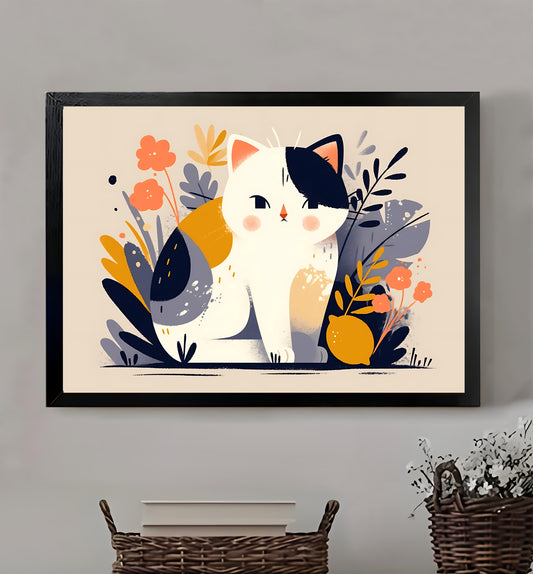 Neutral Abstract Framed Wall Art – Minimalist Line Art for Office or Studio | Liberty Signs #M3369