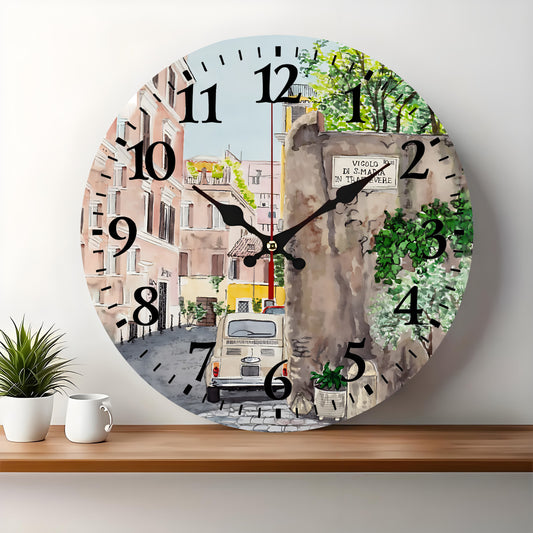 10x10 Decorative Wall Clock  – Ticking Wooden Wall Clock for Living Room or Hallway | Liberty Signs#S1032