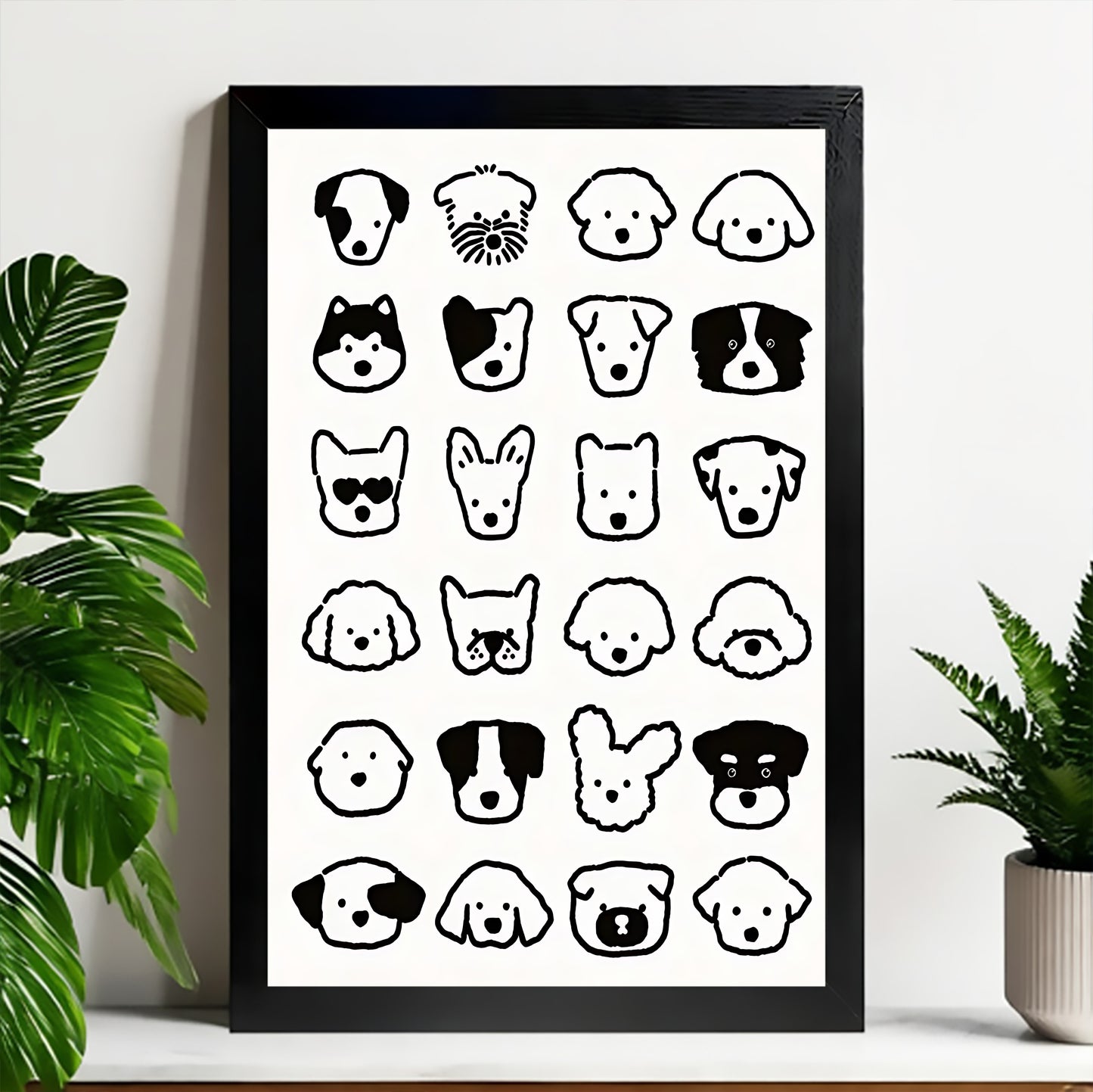 Neutral Abstract Framed Wall Art – Minimalist Line Art for Office or Studio | Liberty Signs#M3418