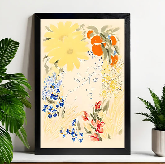 Neutral Abstract Framed Wall Art – Minimalist Line Art for Office or Studio | Liberty Signs#M3218