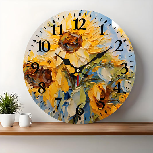 10x10 Decorative Wall Clock  – Ticking Wooden Wall Clock for Living Room or Hallway | Liberty Signs#S1024