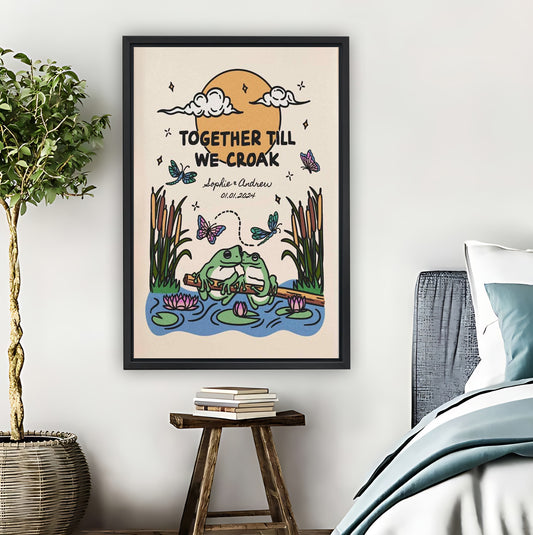 Vintage Frog Poster Sign – Together We'll Hop to It Retro Art| Liberty Signs #L1503