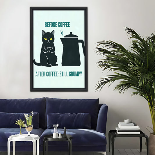 Before Coffee After Coffee Grumpy Cat Metal Sign - Funny Wall Decor|Liberty Signs#L322