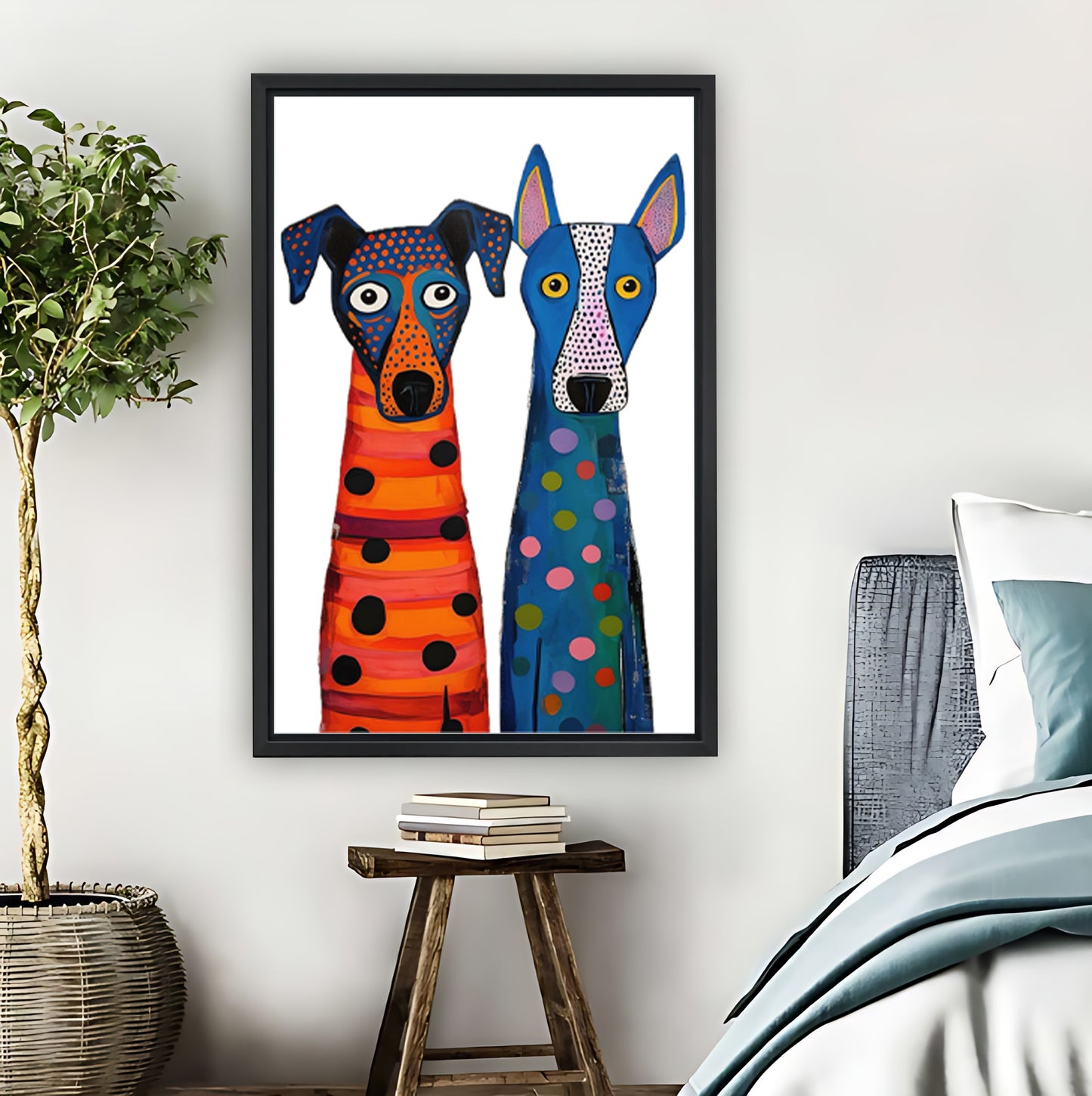 Colorful Spotted Greyhounds Whimsical Dog Wall Art|Liberty Signs #L854