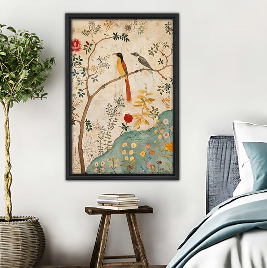 Vintage Bird & Floral Botanical Print|Liberty Signs #L476