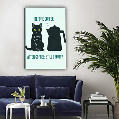 Before Coffee After Coffee Grumpy Cat Metal Sign - Funny Wall Decor|Liberty Signs#L322