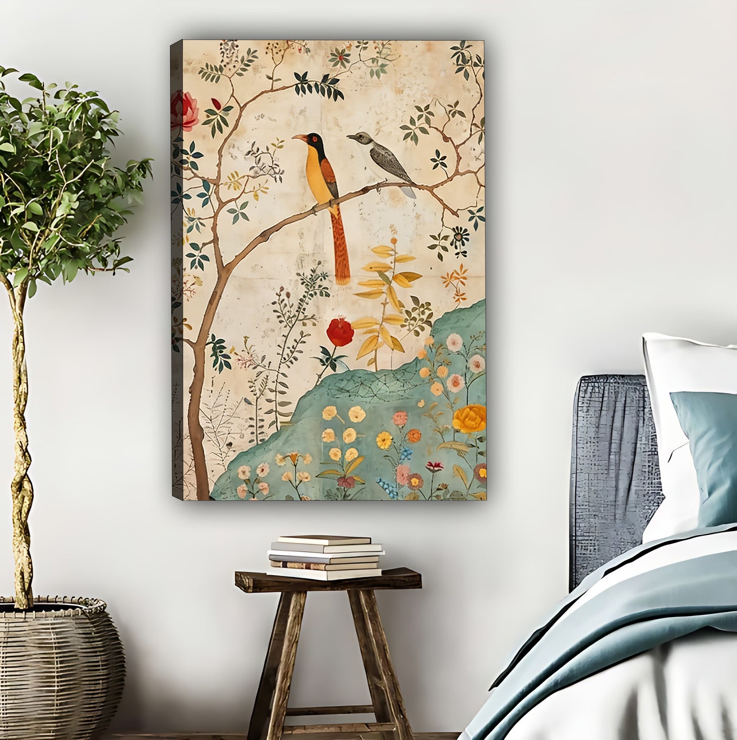 Vintage Bird & Floral Botanical Print|Liberty Signs #L476