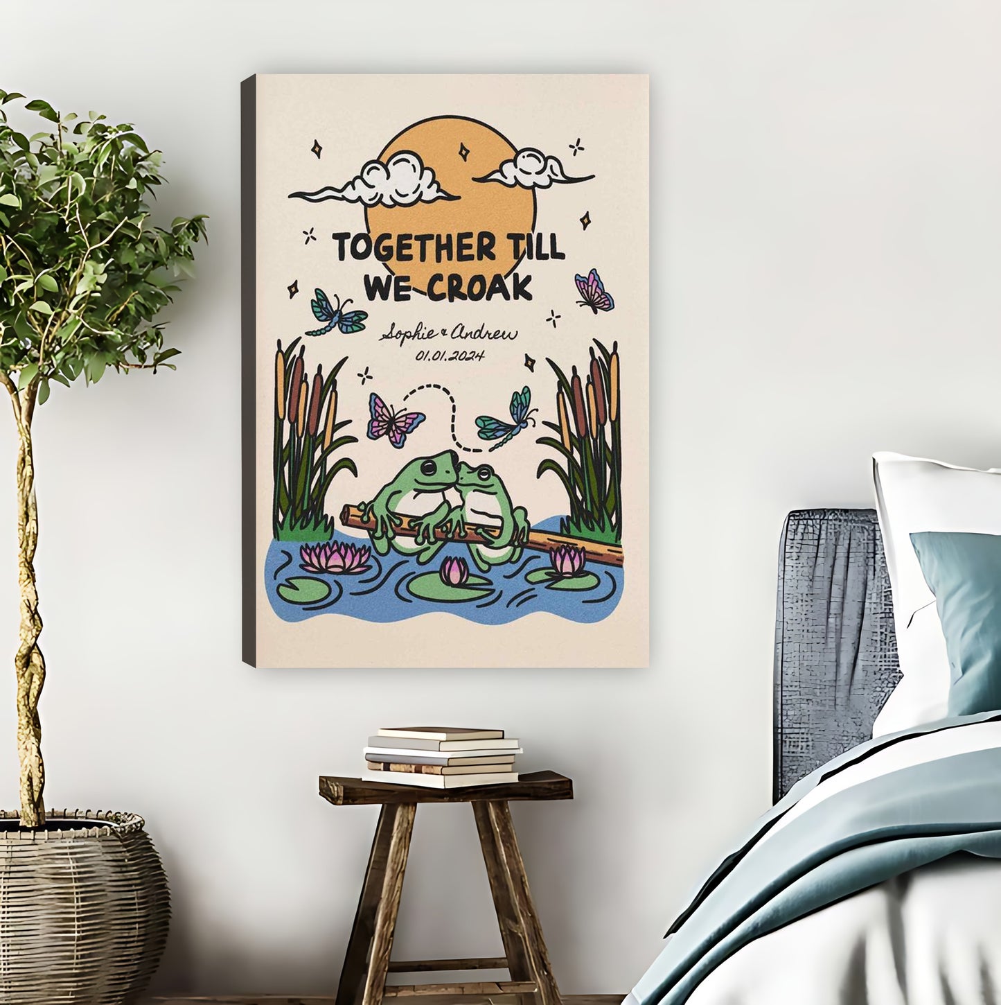 Vintage Frog Poster Sign – Together We'll Hop to It Retro Art| Liberty Signs #L1503