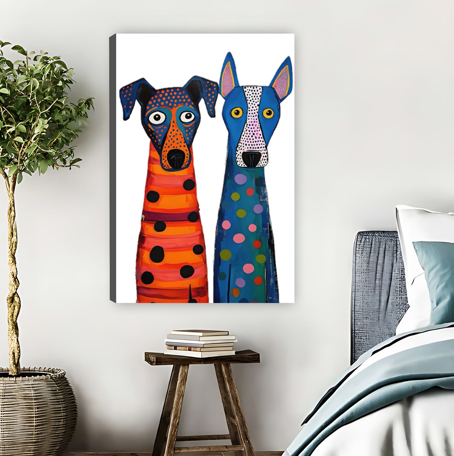 Colorful Spotted Greyhounds Whimsical Dog Wall Art|Liberty Signs #L854