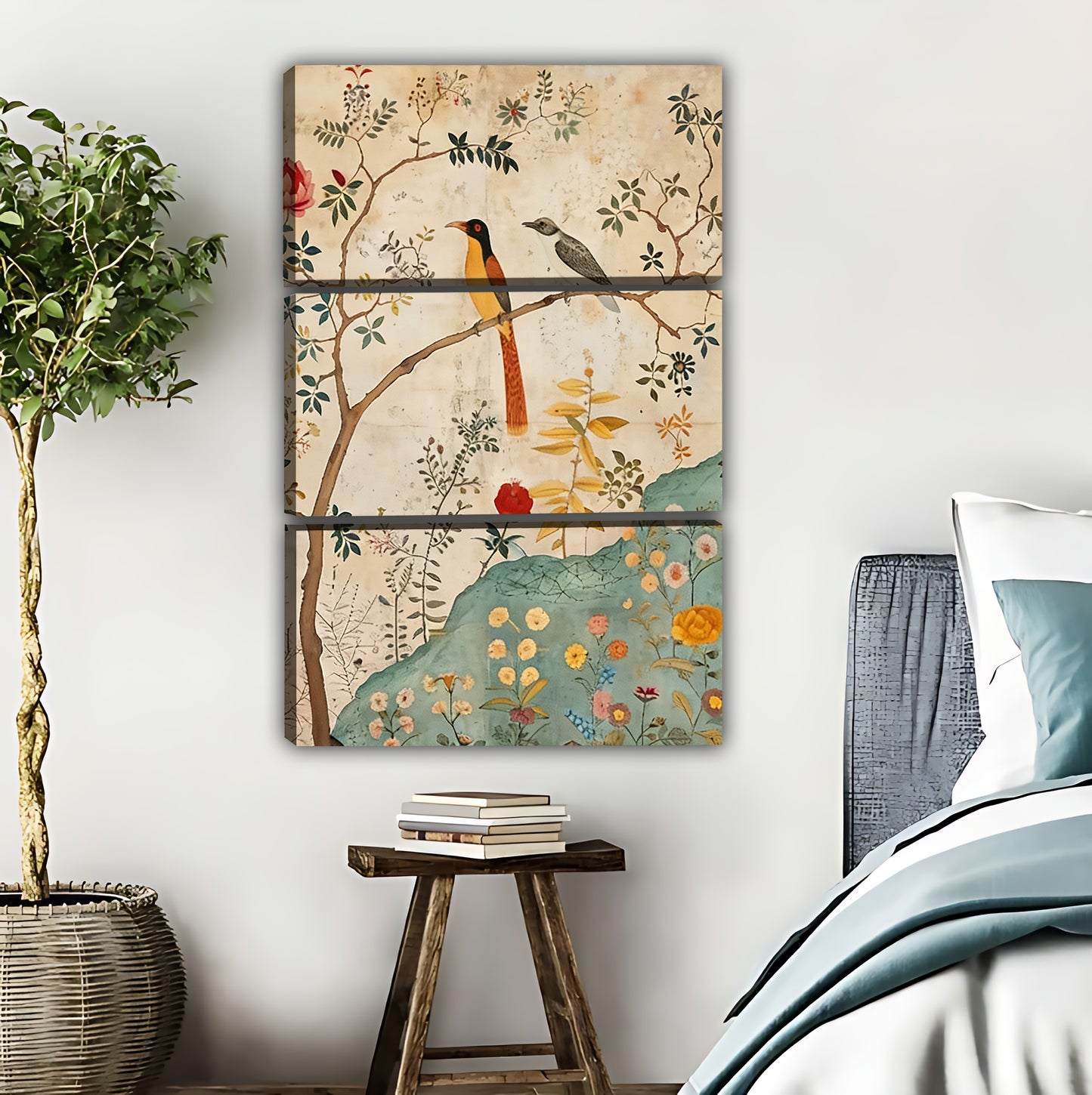 Vintage Bird & Floral Botanical Print|Liberty Signs #L476