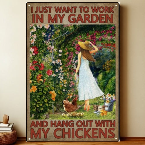 8x12 Farmhouse Metal Sign – Rustic Tin Wall Art with Barn & Animals | Liberty Signs #7207