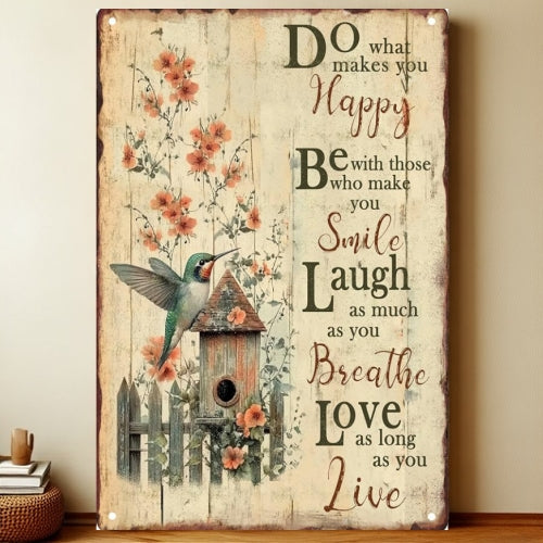 8x12 Farmhouse Metal Sign – Rustic Tin Wall Art with Barn & Animals | Liberty Signs #7239