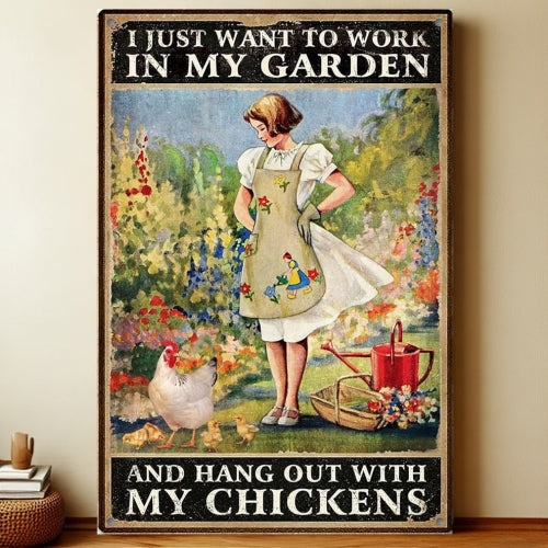 8x12 Farmhouse Metal Sign – Rustic Tin Wall Art with Barn & Animals | Liberty Signs #7242
