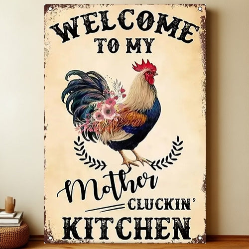 8x12 Farmhouse Metal Sign – Rustic Tin Wall Art with Barn & Animals | Liberty Signs #7264
