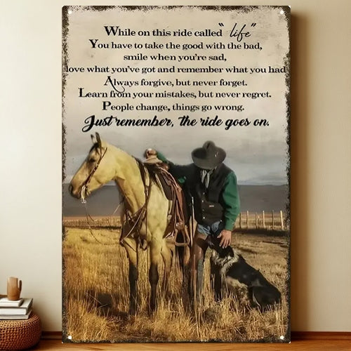 8x12 Farmhouse Metal Sign – Rustic Tin Wall Art with Barn & Animals | Liberty Signs #7274