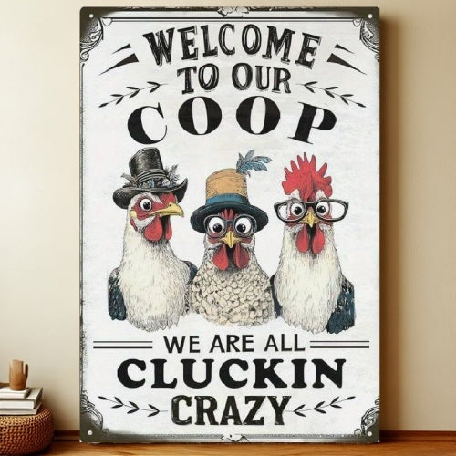 8x12 Farmhouse Metal Sign – Rustic Tin Wall Art with Barn & Animals | Liberty Signs #7278