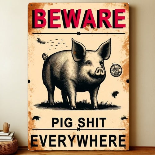 8x12 Farmhouse Metal Sign – Rustic Tin Wall Art with Barn & Animals | Liberty Signs #7280