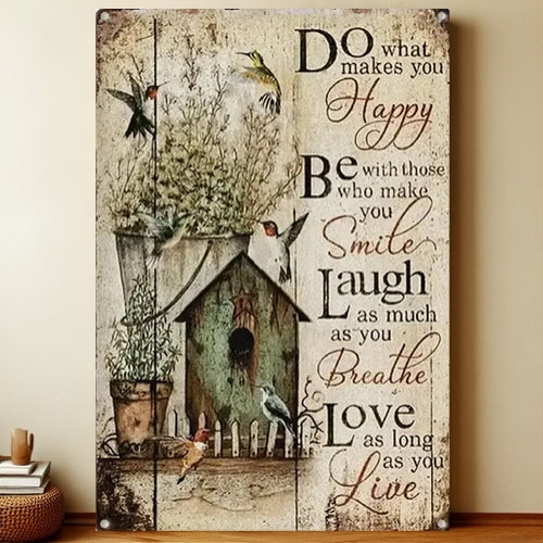 8x12 Farmhouse Metal Sign – Rustic Tin Wall Art with Barn & Animals | Liberty Signs #7286