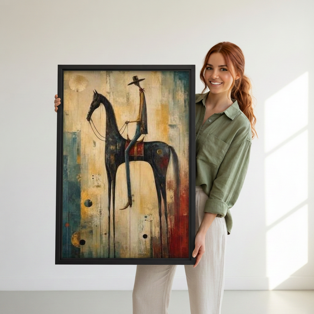 Whimsical Horse Rider Canvas Wall Art L6230
