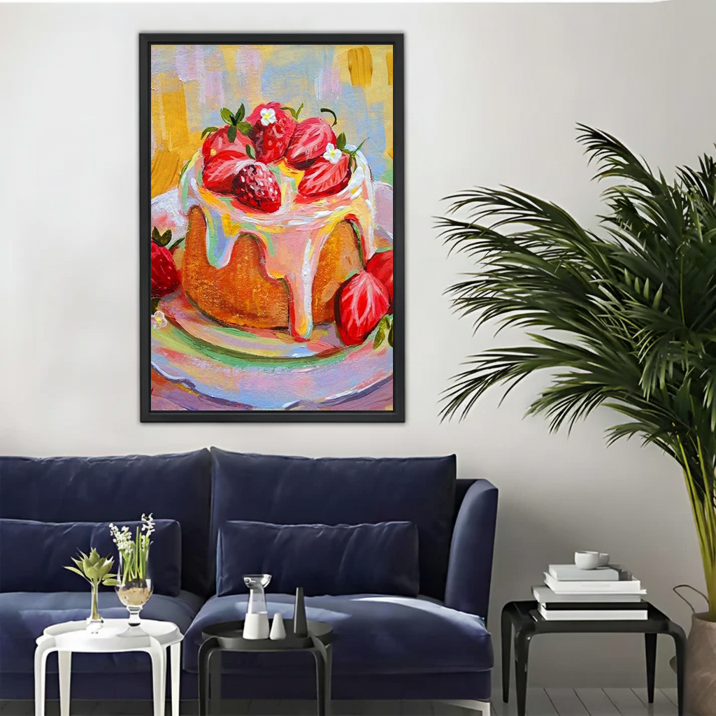 Strawberry Cream Cake — Colorful Food Wall Art Print| Liberty Signs#L961